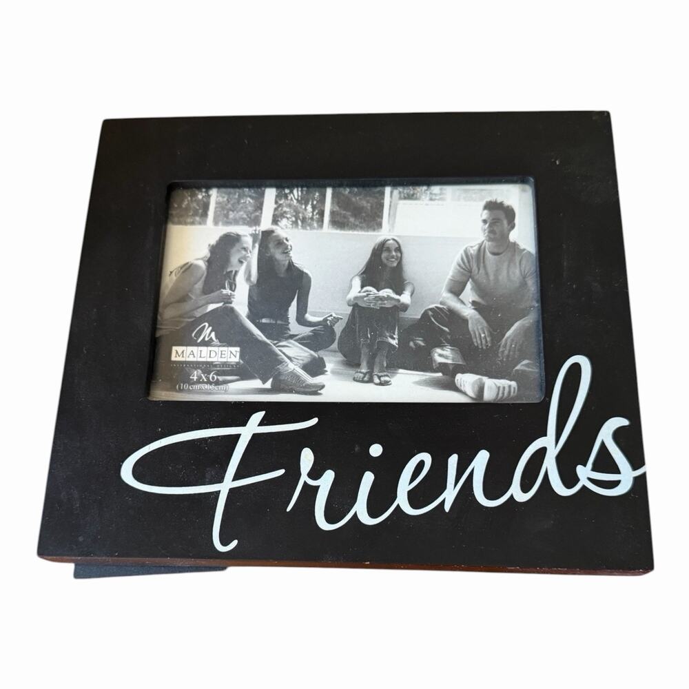 Malden “Friends” Black Picture Frame 4x6 Script Quote Photo Frame Horizontal - Picture 3 of 9